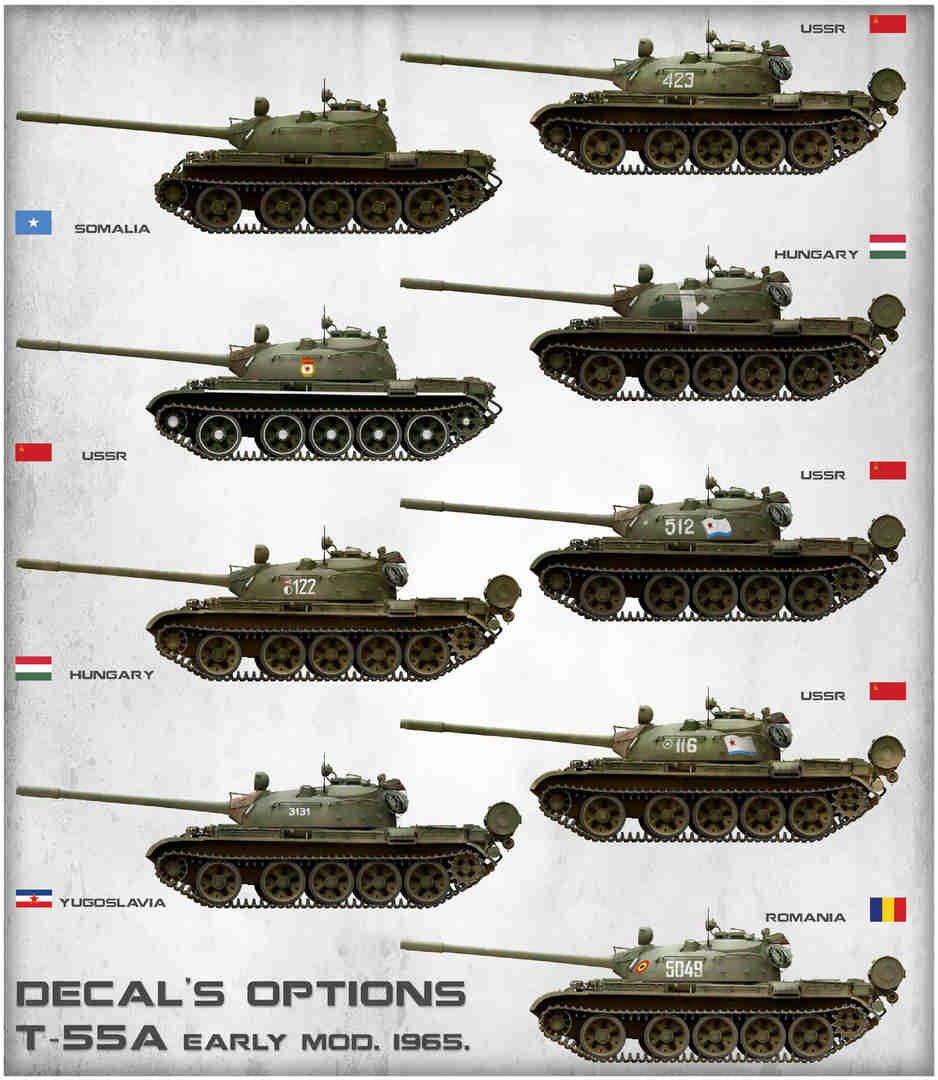 MiniArt 1:35 T-55A Early Mod. 1965 Plastic Model Kit - Battle Born Hobby