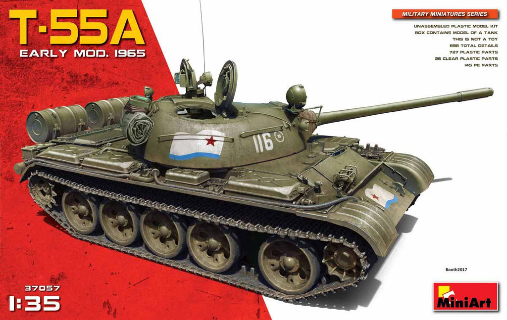 MiniArt 1:35 T-55A Early Mod. 1965 Plastic Model Kit - Battle Born Hobby