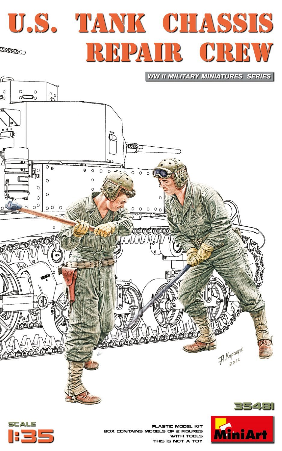 MiniArt 1:35 U.S. Tank Chassis Repair Crew Figure Set - Battle Born Hobby