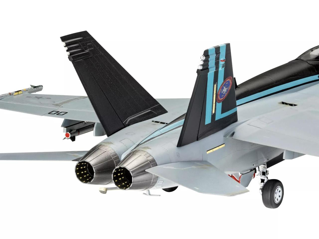Model of a fighter jet with NASA logo on a white background