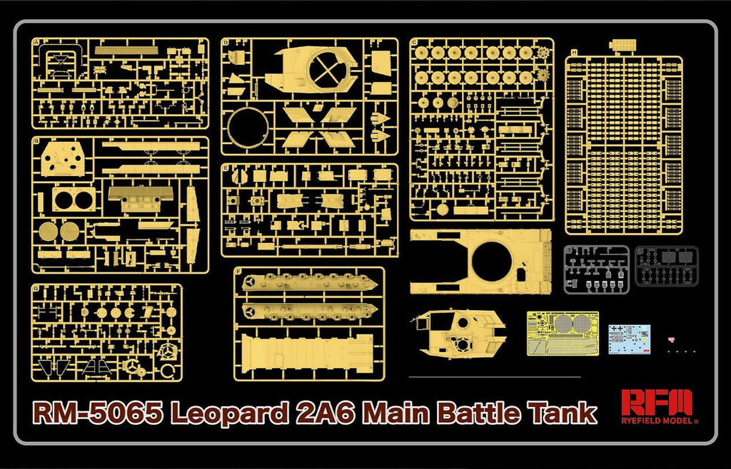 Rye Field Model 1:35 Leopard 2A6 with Workable Track Links Plastic Model Kit - Battle Born Hobby
