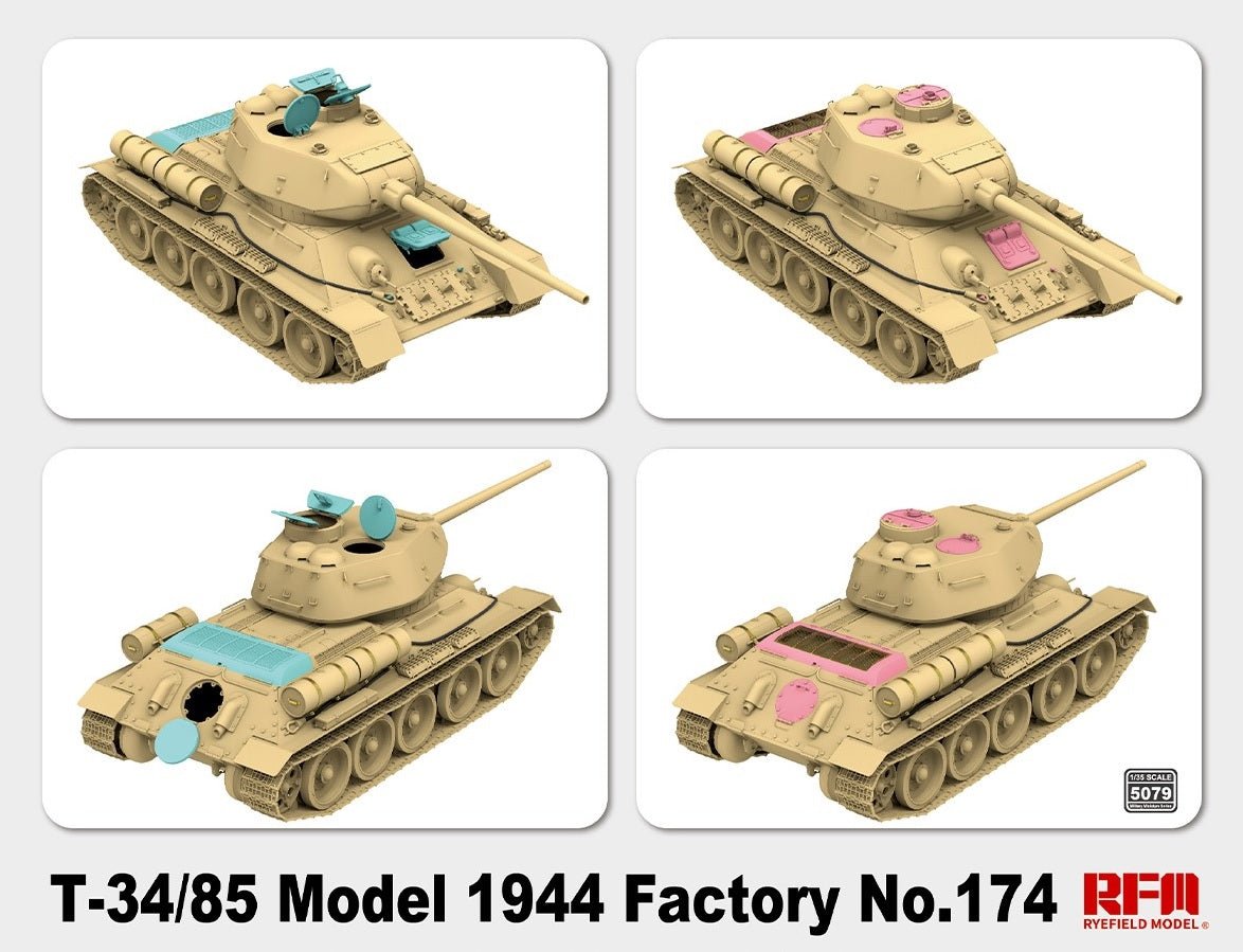 Rye Field Model 1:35 T-34/85 Model 1944 Factory No. 174 - Battle Born Hobby