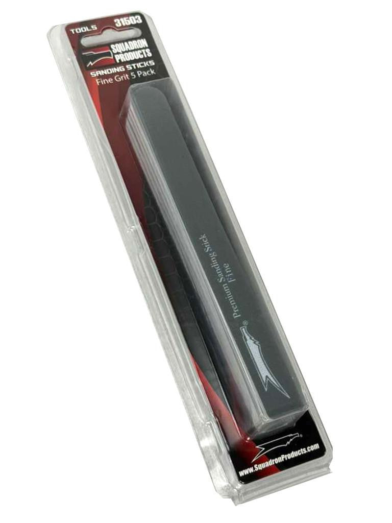 Packaged sanding stick with visible brand name on a white background
