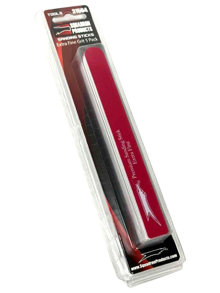 Squadron Tools 5-Pack Extra Fine Grit Sanding Sticks (Red) - Battle Born Hobby