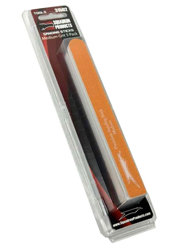 Squadron Tools 5-Pack Medium Grit Sanding Sticks (Orange) - Battle Born Hobby