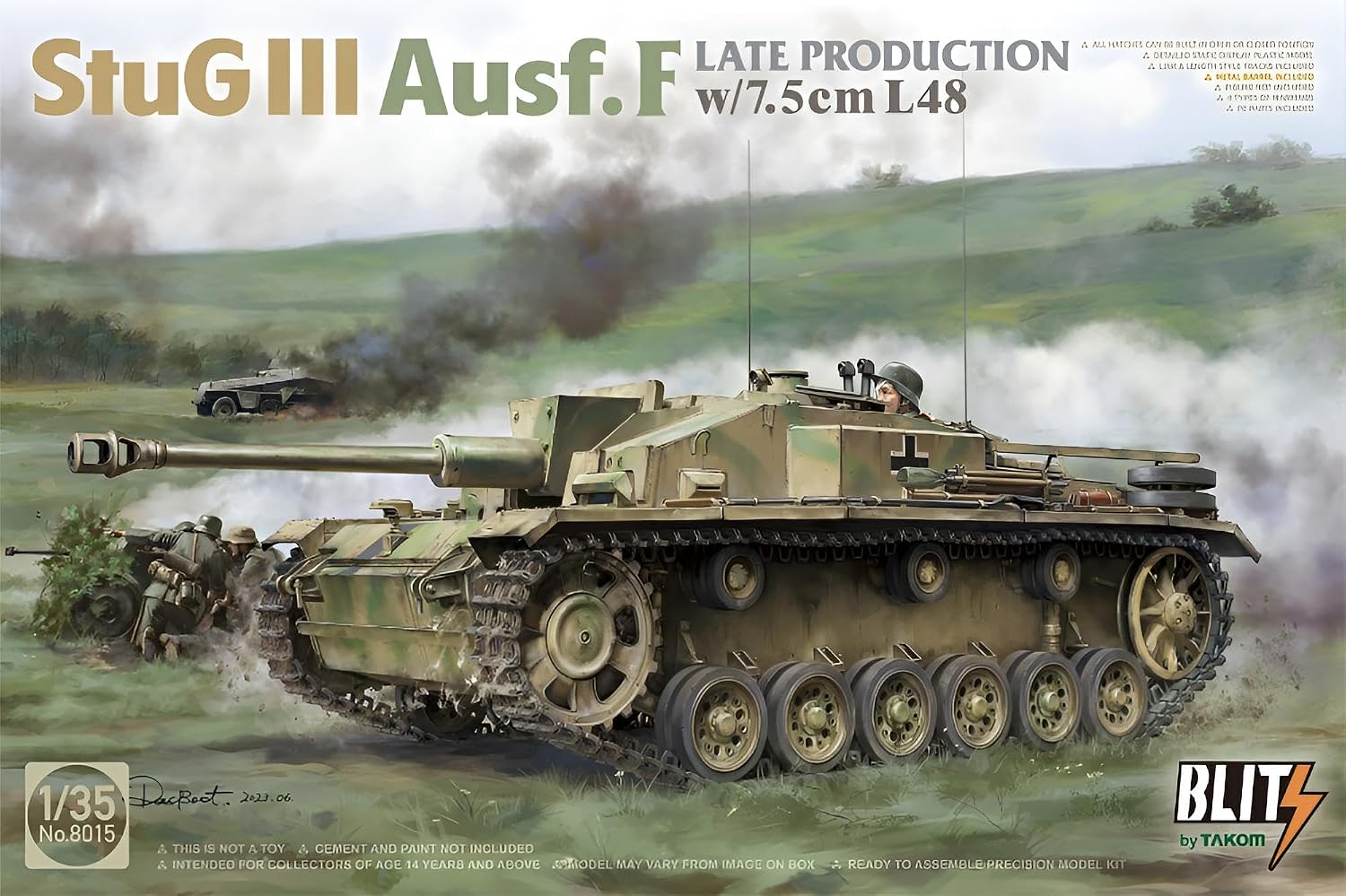 Takom 1:35 StuG III Ausf. F Late Production with 7.5cm L/48 Blitz Plastic Model Kit - Battle Born Hobby