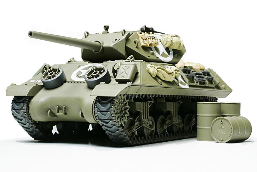 Toy tank model on a white background
