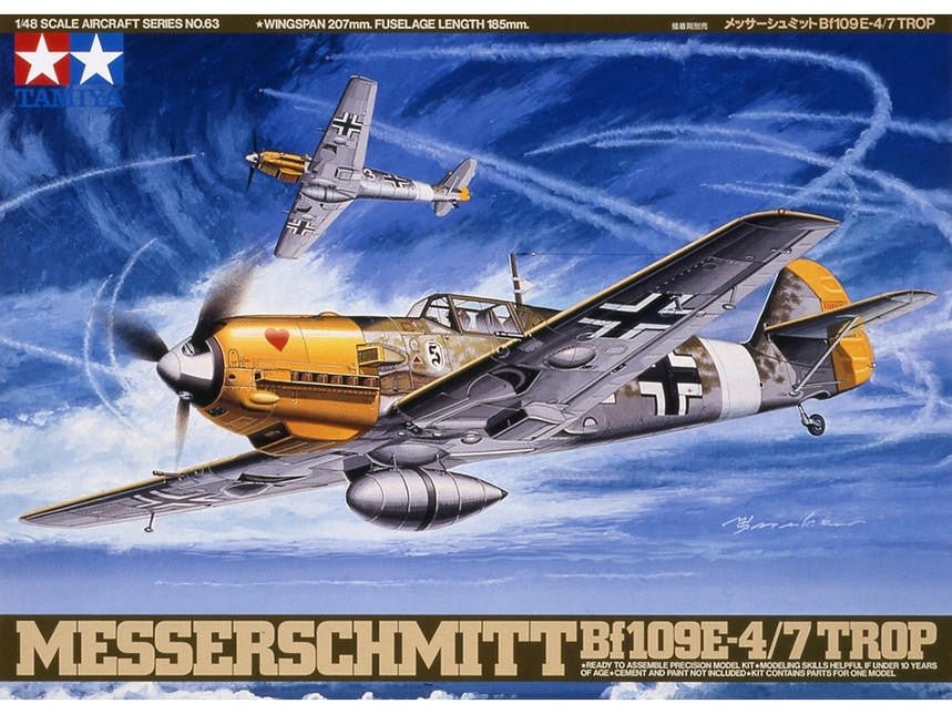 Tamiya 1/48 Messerschmitt Bf 109E-4/7 Trop Plastic Model Kit - Battle Born Hobby