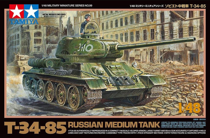 Tamiya 1/48 T34/85 Russian Medium Tank - Battle Born Hobby
