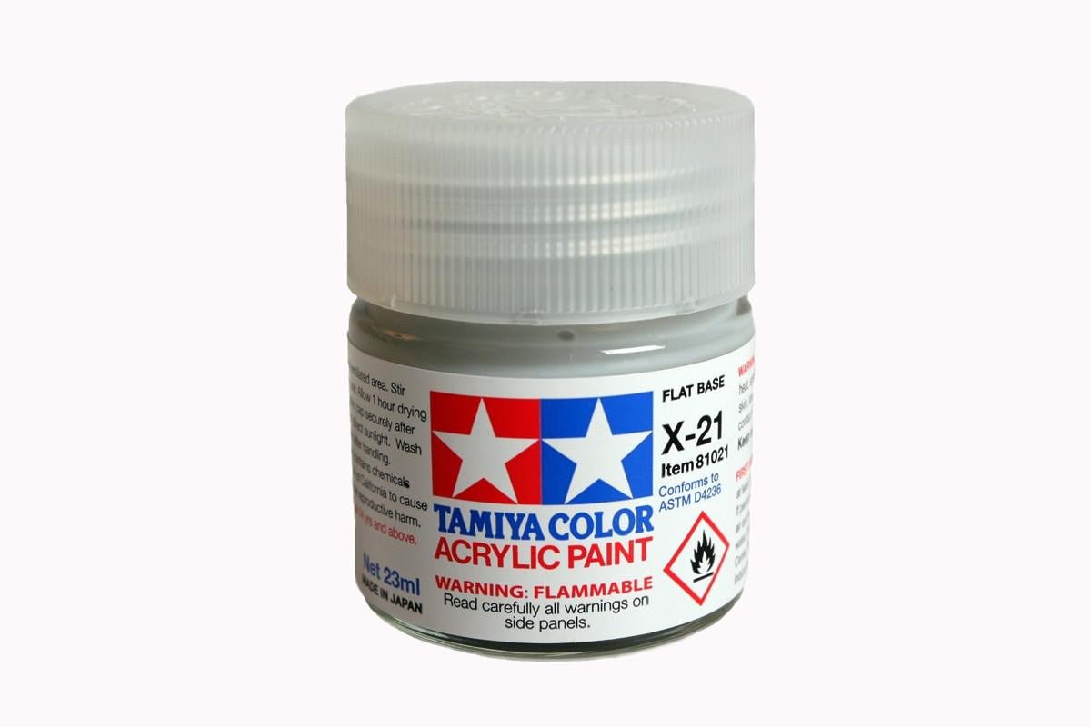 Tamiya Acrylic X-21 Flat Base 23ml bottle - Battle Born Hobby