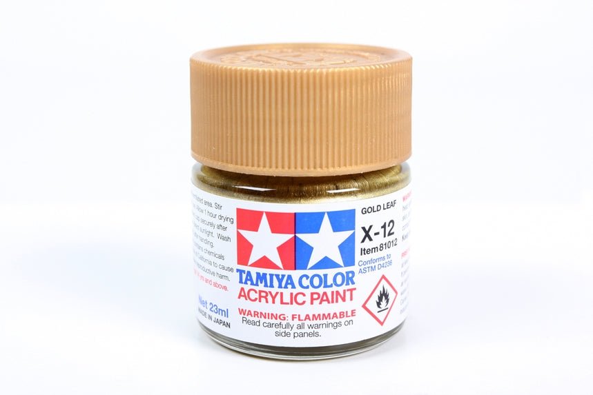 Tamiya Large Acrylic Paint X-12 Gloss Gold Leaf - Battle Born Hobby
