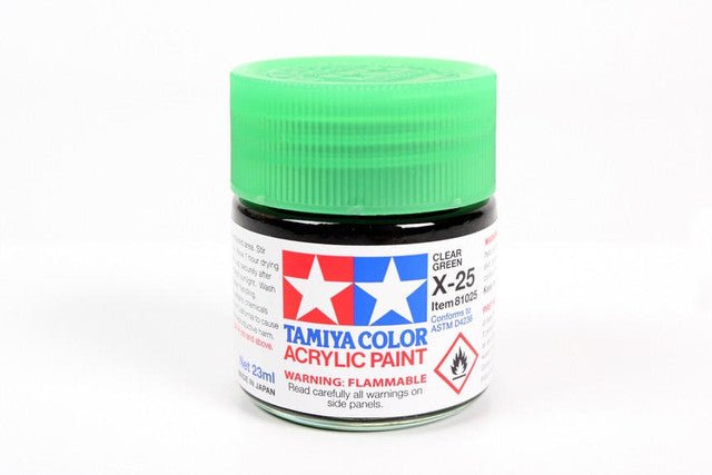 Tamiya Large Acrylic Paint X-25 Clear Green - Battle Born Hobby