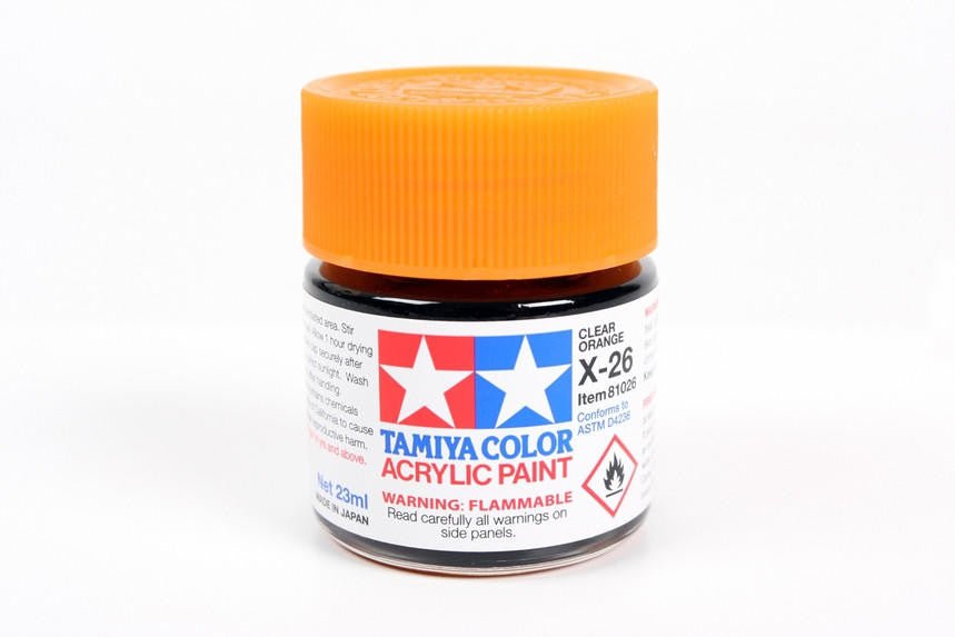 Tamiya Large Acrylic Paint X-26 Clear Orange 23ml - Battle Born Hobby