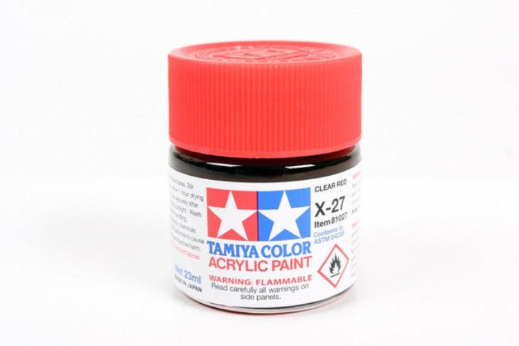 Tamiya Large Acrylic Paint X-27 Clear Red (23ml) - Battle Born Hobby