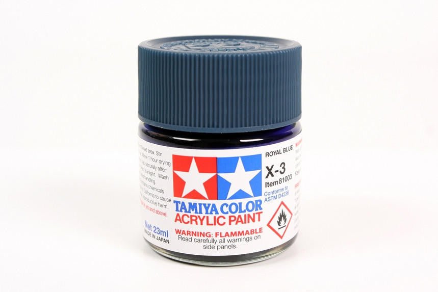 Tamiya Large Acrylic Paint X-3 Gloss Royal Blue 23ml - Battle Born Hobby