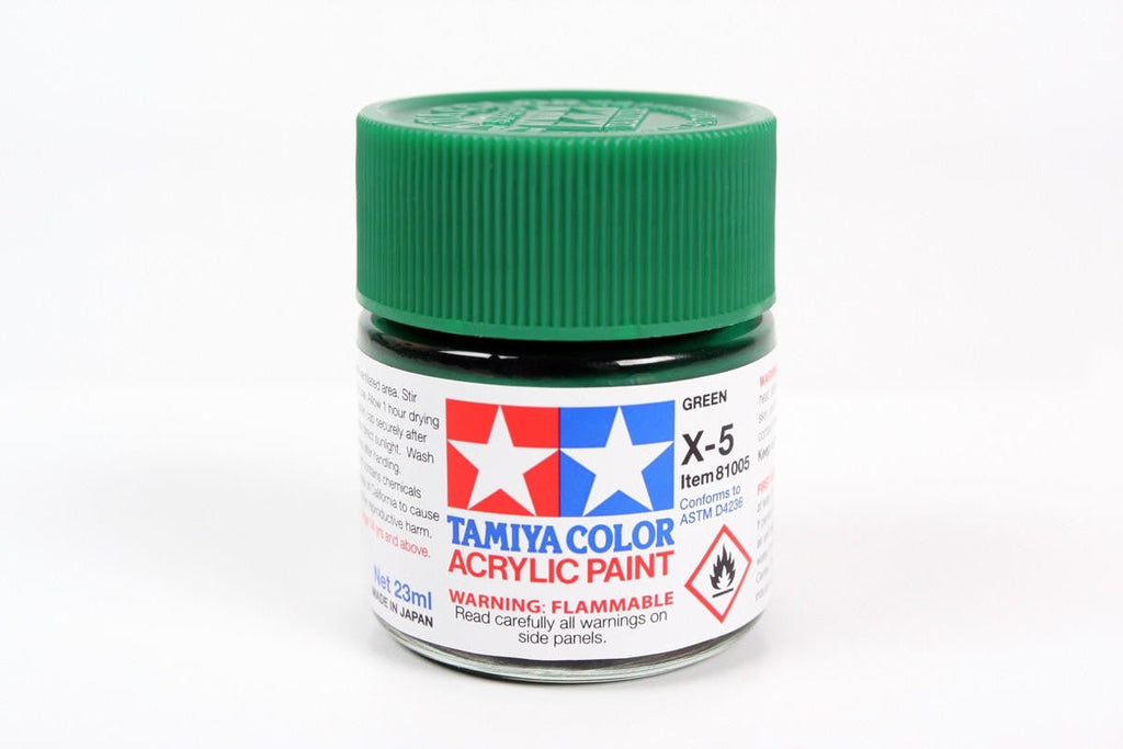 Tamiya Large Acrylic Paint X-5 Gloss Green 23ml - Battle Born Hobby