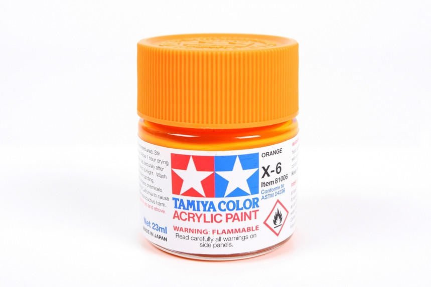 Tamiya Large Acrylic Paint X-6 Gloss Orange 23ml - Battle Born Hobby