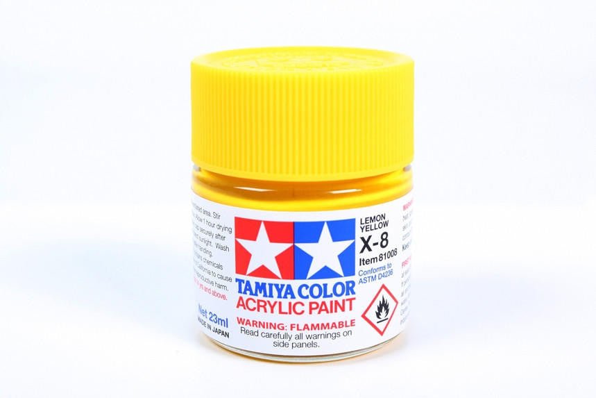 Tamiya Large Acrylic Paint X-8 Gloss Lemon Yellow 23ml - Battle Born Hobby
