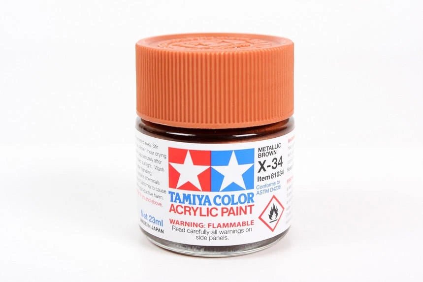 Tamiya X-34 Metallic Brown 23ml Acrylic Paint - Battle Born Hobby