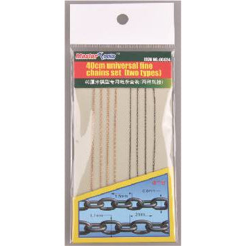 Master Tools 06624 40cm universal fine chains set with two chain types for scale model detailing.