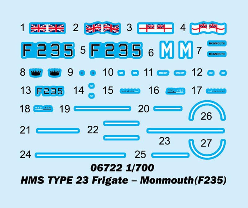 Trumpeter HMS Monmouth F235 Type 23 Frigate - Battle Born Hobby