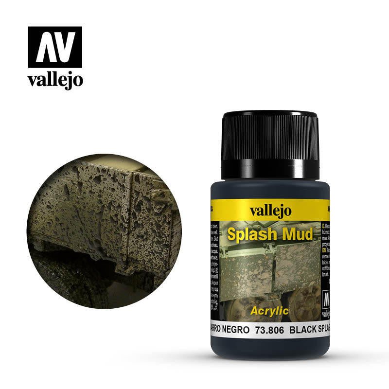 Vallejo 40ml Black Splash Mud Weathering Effect - Battle Born Hobby