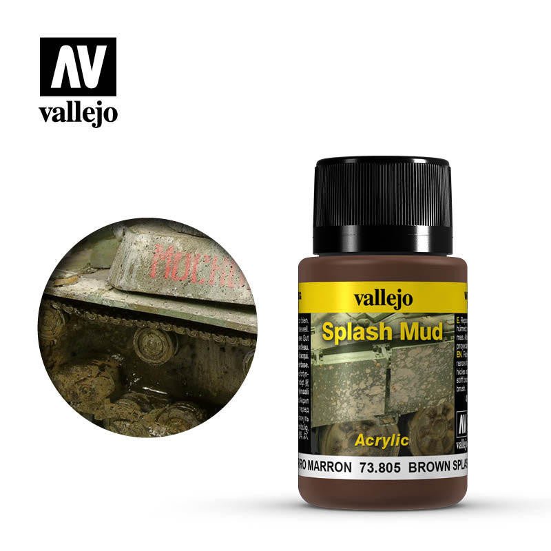 Vallejo 40ml Brown Splash Mud Weathering Effect - Battle Born Hobby