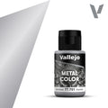 Vallejo Metal Color 77.701 Aluminium 32ml metallic acrylic paint bottle with color swatch, for natural metal finishes on scale model aircraft and armor