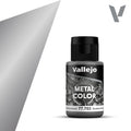 Vallejo Metal Color 77.703 Dark Aluminium 32ml metallic acrylic paint bottle with color swatch, for varied natural metal panels on scale model aircraft