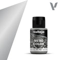Vallejo Metal Color 77.704 Pale Burnt Metal 32ml metallic acrylic paint bottle with color swatch, for exhausts, engine areas and heat-stained metal on scale models