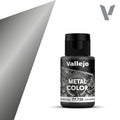 Vallejo Metal Color 77.720 Gunmetal Grey 32ml metallic acrylic paint bottle with color swatch, for gun barrels, engines and dark metal finishes on scale models