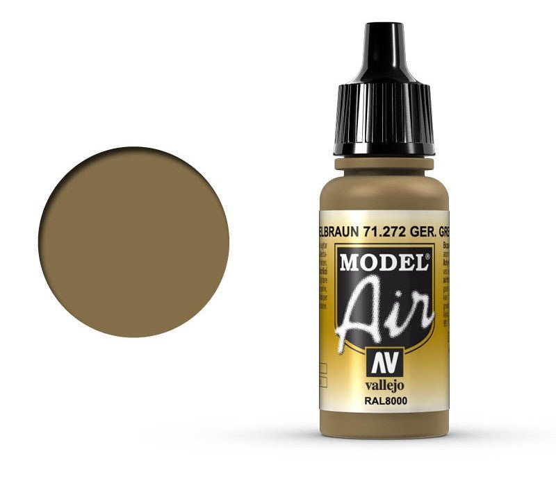 Vallejo Model Air German Yellow Brown RAL8000 17ml Acrylic Airbrush Paint - Battle Born Hobby