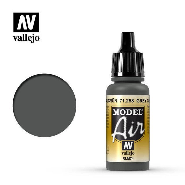 Vallejo Model Air Grey Green RLM74 17ml Acrylic Airbrush Paint - Battle Born Hobby