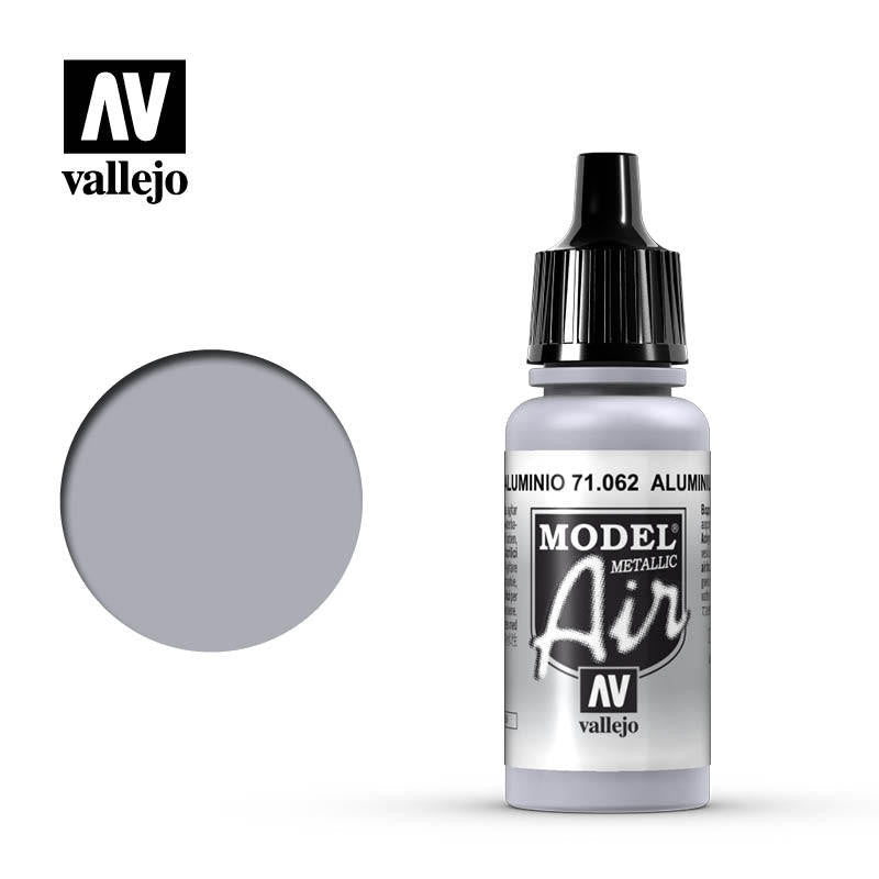 Vallejo Model Air Metallic Aluminum 17ml Acrylic Airbrush Paint - Battle Born Hobby