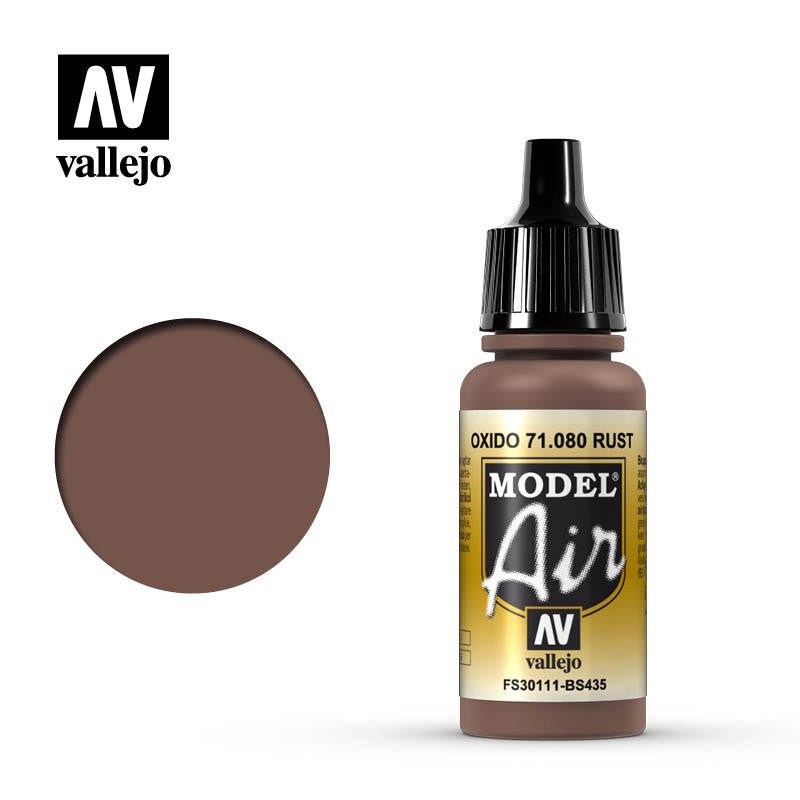 Vallejo Model Air Rust 17ml Acrylic Airbrush Paint - Battle Born Hobby