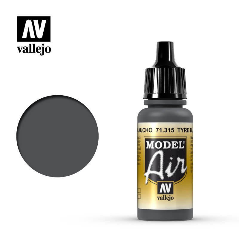 Vallejo Model Air Tyre Black 17ml Acrylic Airbrush Paint - Battle Born Hobby