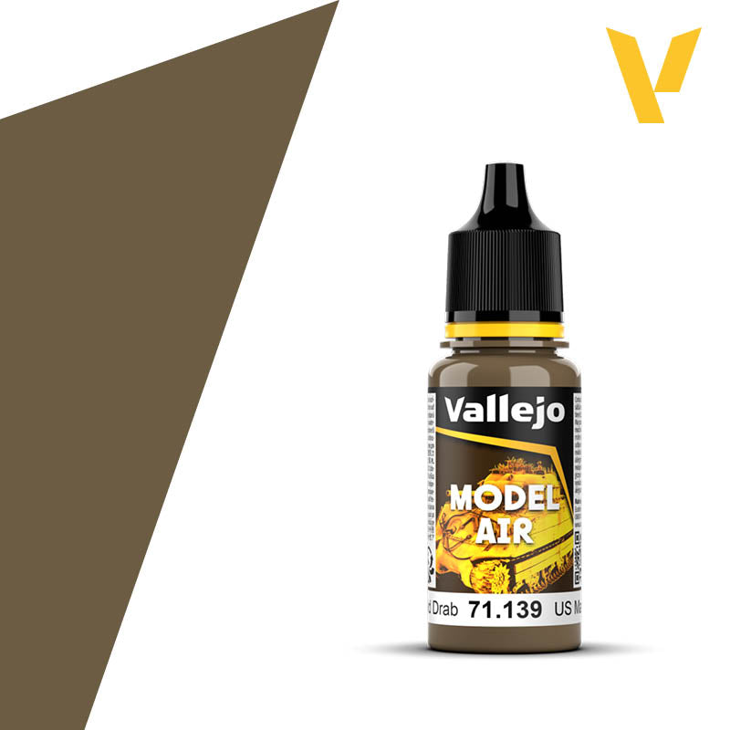 Vallejo Model Air US Field Drab FS30118 17ml Acrylic Airbrush Paint - Battle Born Hobby