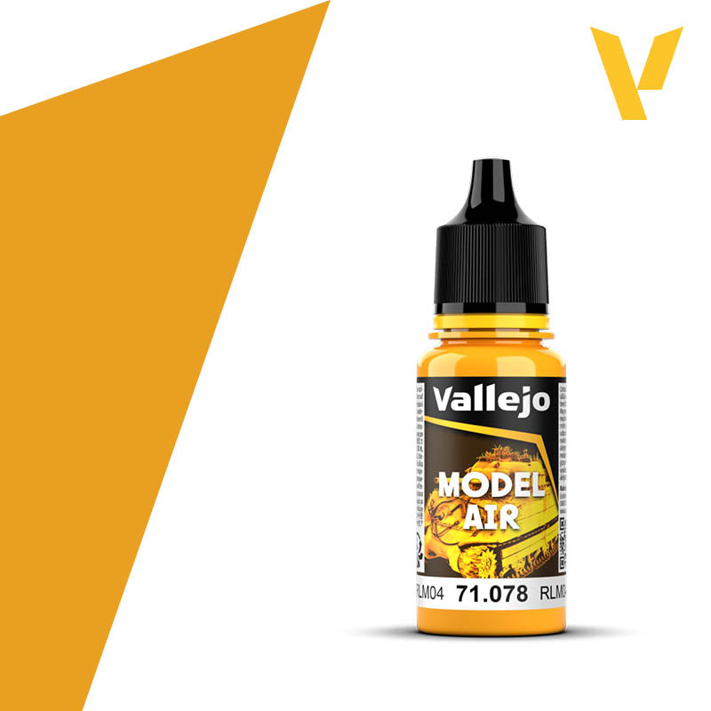 Vallejo Model Air Yellow RLM04 71.078 17ml Acrylic Paint - Battle Born Hobby