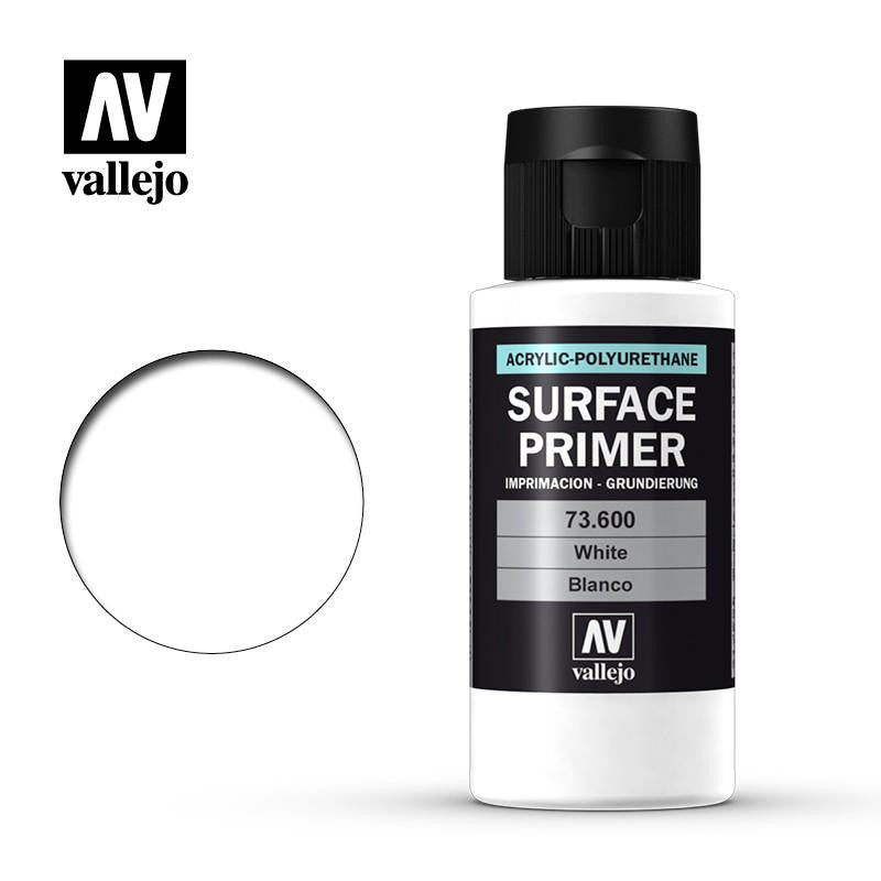 Vallejo White Surface Primer 60ml Acrylic Polyurethane Primer - Battle Born Hobby