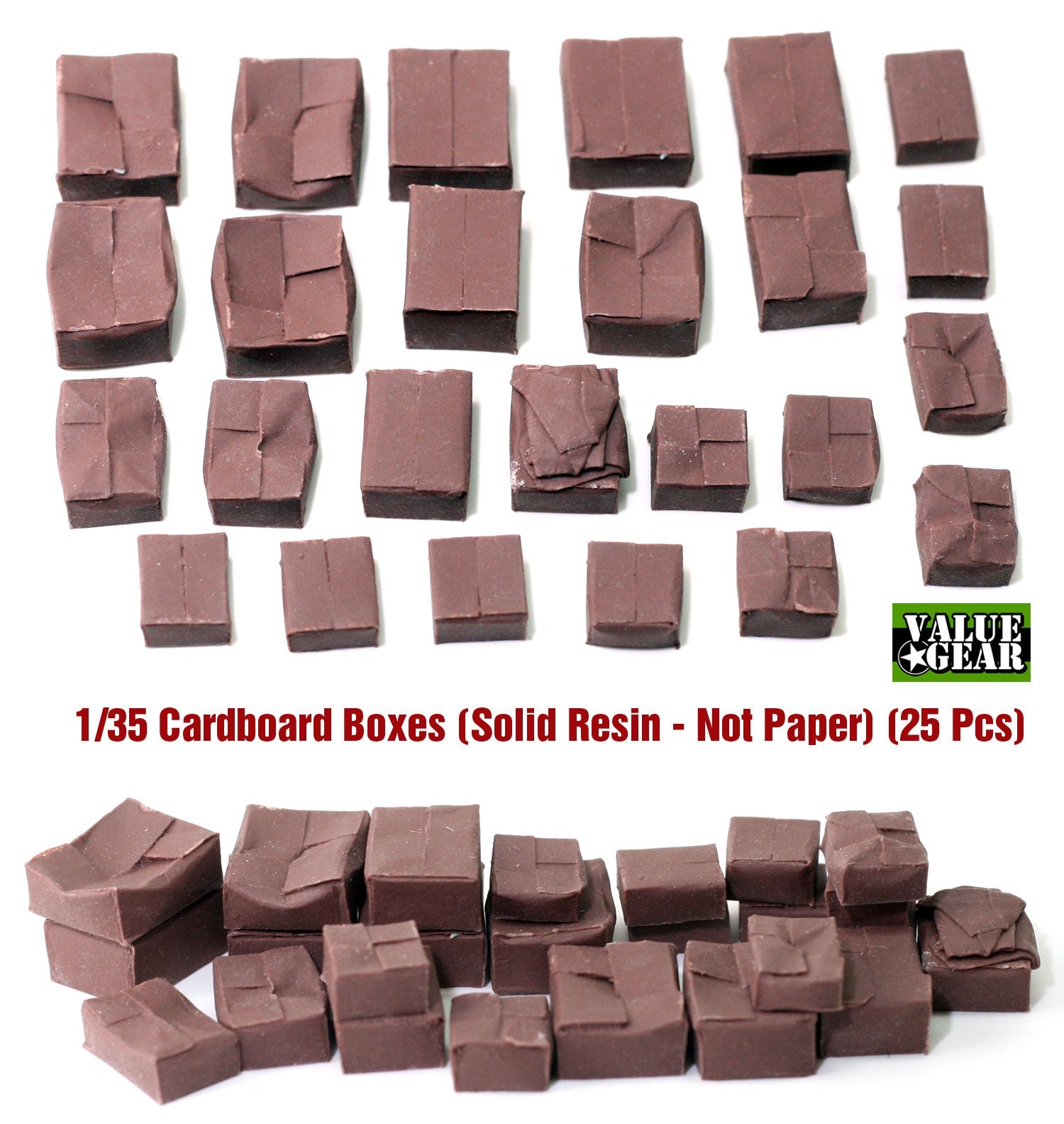 Value Gear 1/35 Cardboard Boxes for Dioramas (25-Piece Set) - Battle Born Hobby