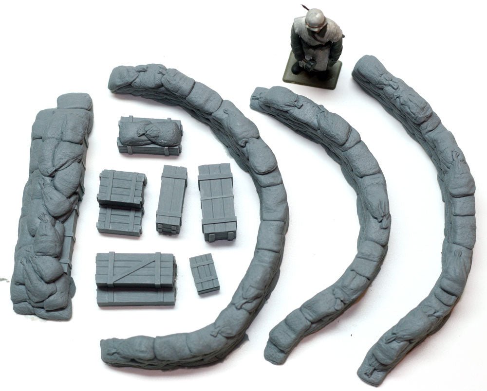 Value Gear 1/35 Configurable Curved Sandbags & Crates - Battle Born Hobby