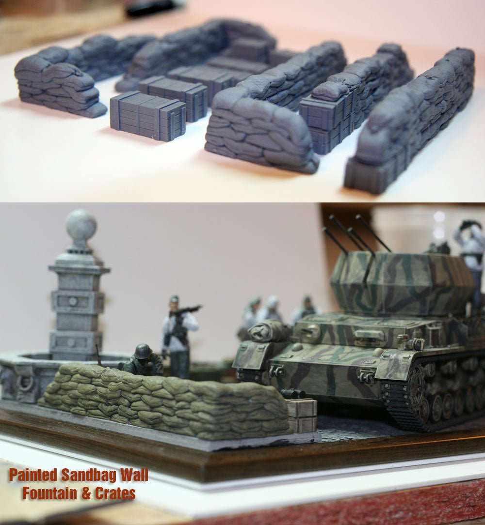Value Gear 1/35 Configurable Straight Sandbags & Crates - Battle Born Hobby