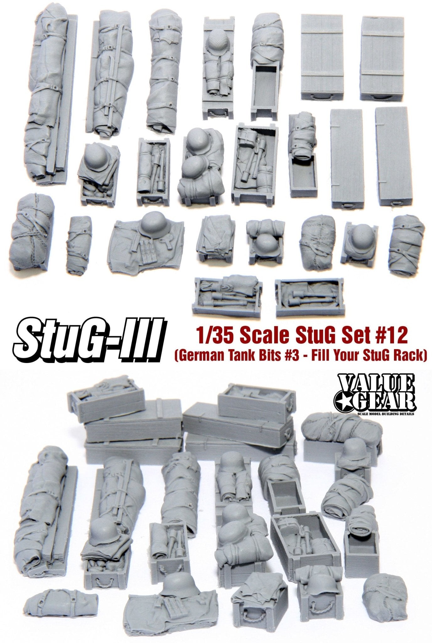 Value Gear 1/35 German Tank Bits 3 (24-Piece Resin Detail Set) - Battle Born Hobby