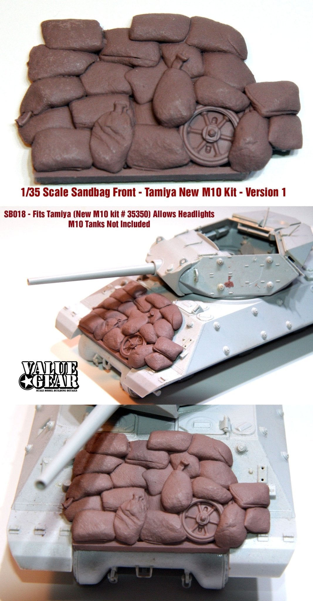 Value Gear 1/35 M10 Sandbag Fronts V1 for Tamiya M10 Kit (35350) - Battle Born Hobby