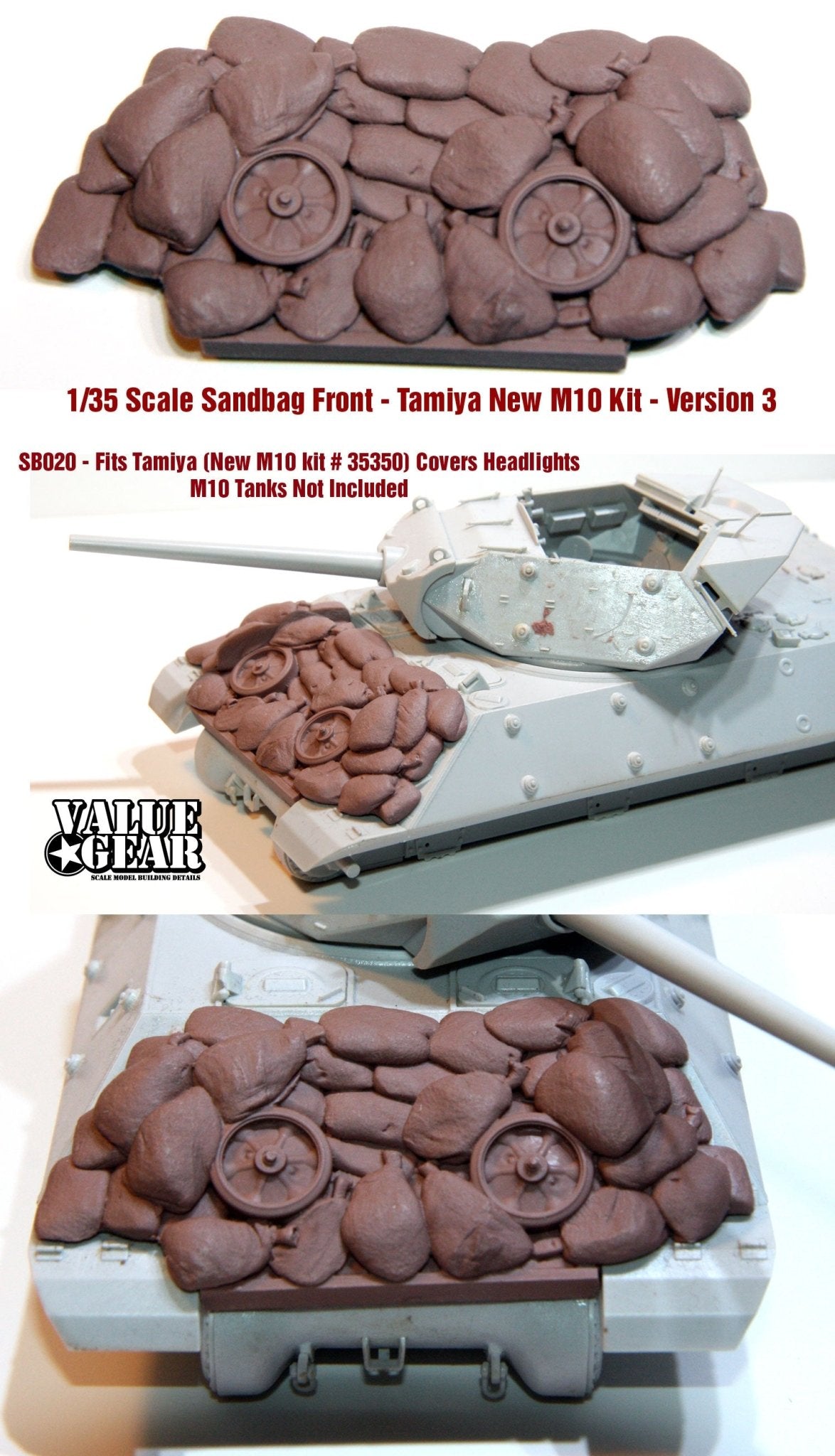 Value Gear 1/35 M10 Sandbag Fronts V3 for Tamiya M10 Kit (35350) - Battle Born Hobby