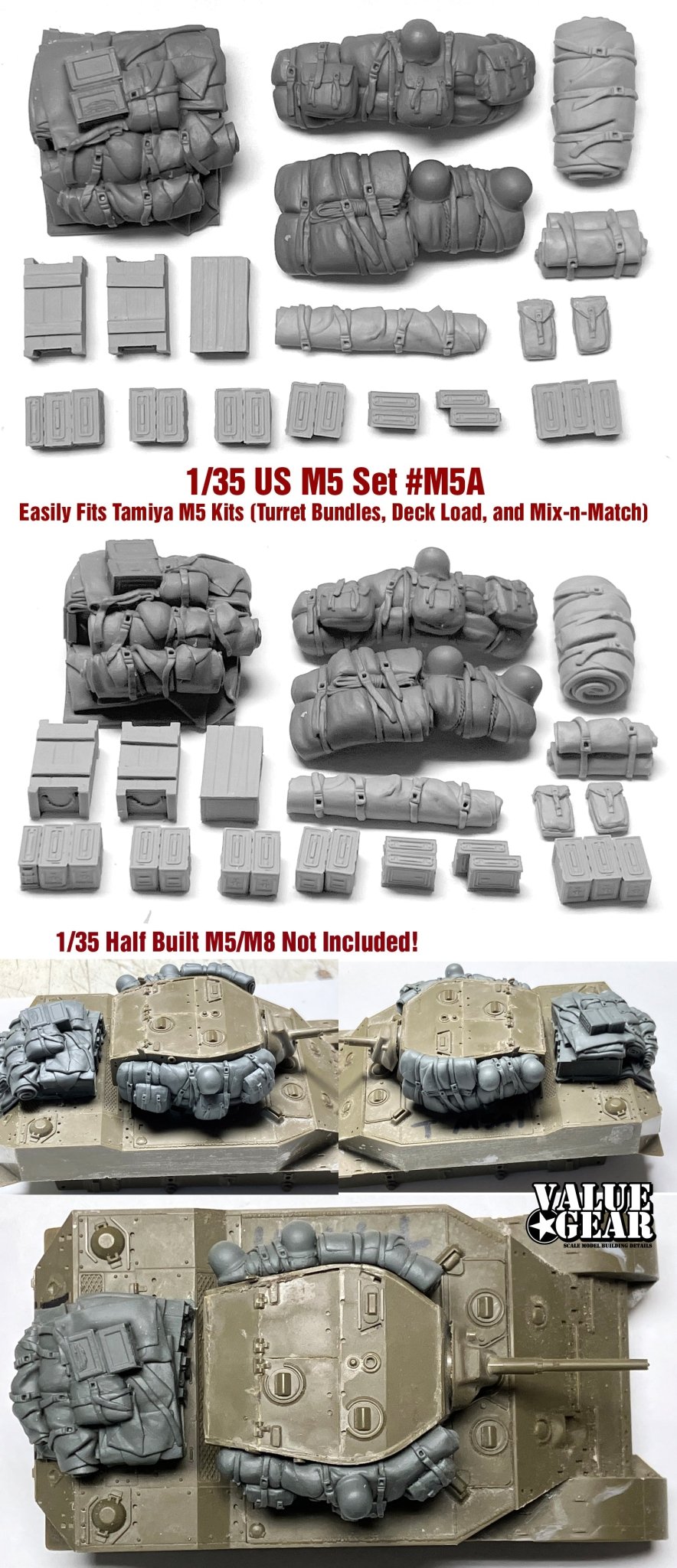 Value Gear 1/35 M5 Stuart US Army Stowage Set for Tamiya M5 Stuart - Battle Born Hobby