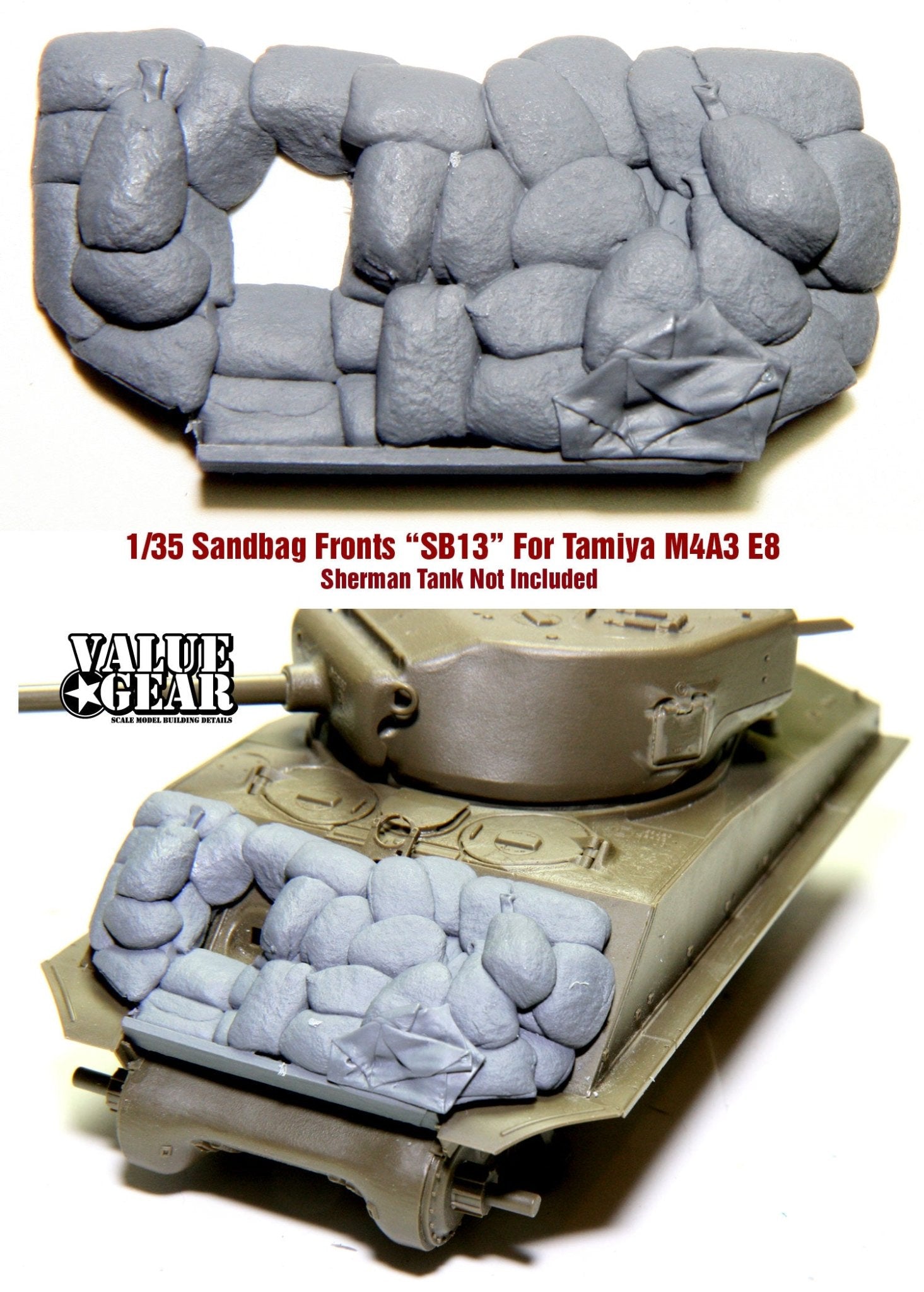 Value Gear 1/35 Sherman Easy Eight Sandbag Front SB13 for Tamiya M4A3E8 Sherman - Battle Born Hobby