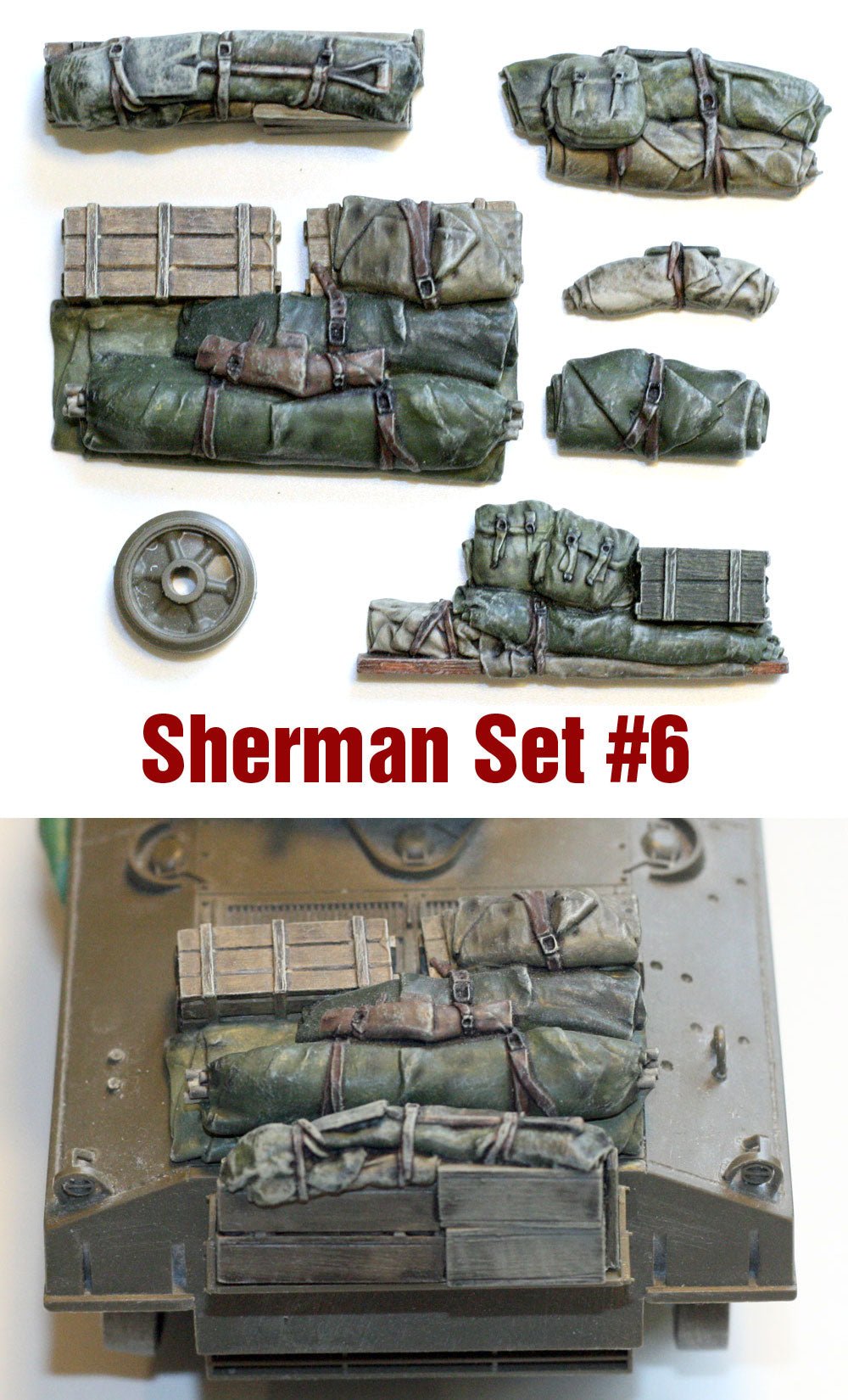 Value Gear 1/35 Sherman Engine Deck & Stowage Set 6 (8-Piece) for M4A3 Sherman - Battle Born Hobby