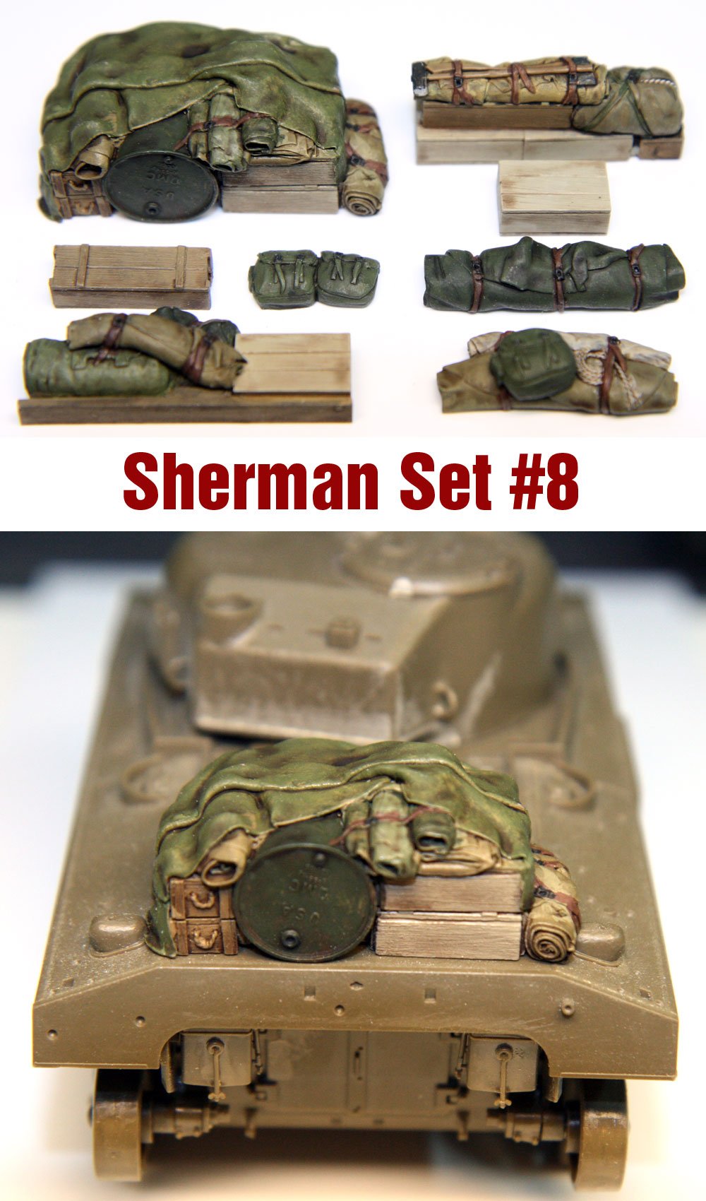 Value Gear 1/35 Sherman Engine Deck & Stowage Set 8 (8-Piece) - Battle Born Hobby