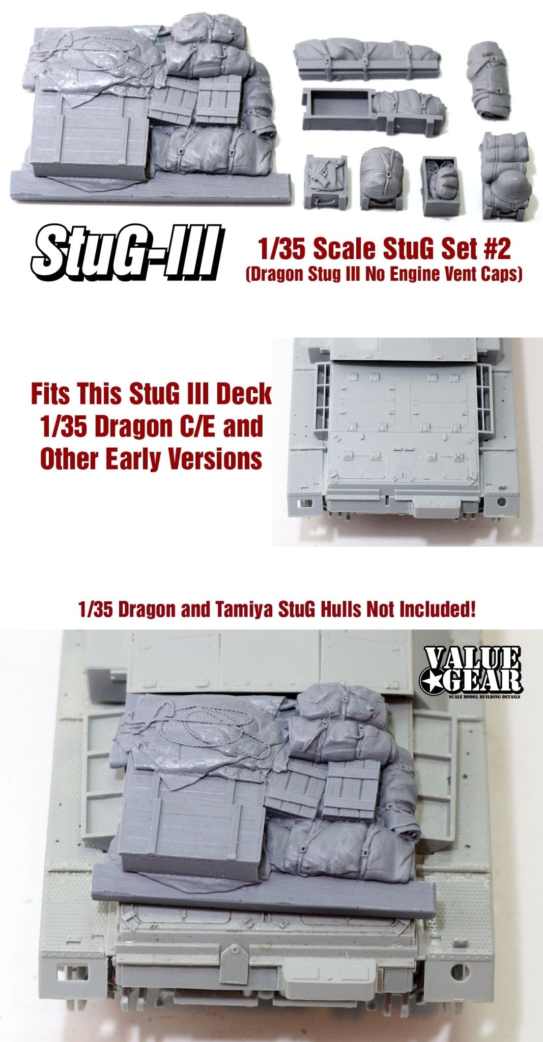 Value Gear 1/35 StuG III Set 2 for Dragon StuG III Kits (Without Engine Vent Caps) - Battle Born Hobby